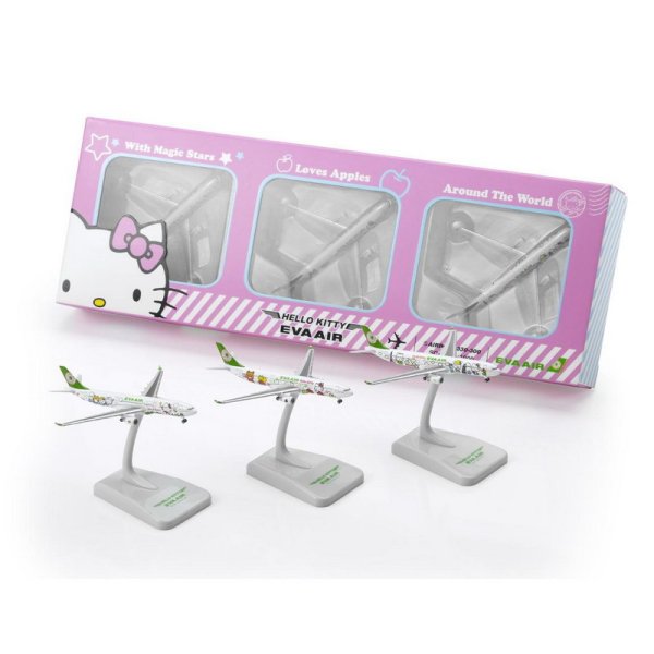 画像1: 1/1000　EVA AIR Hello Kitty A330-300 3機セット (1)