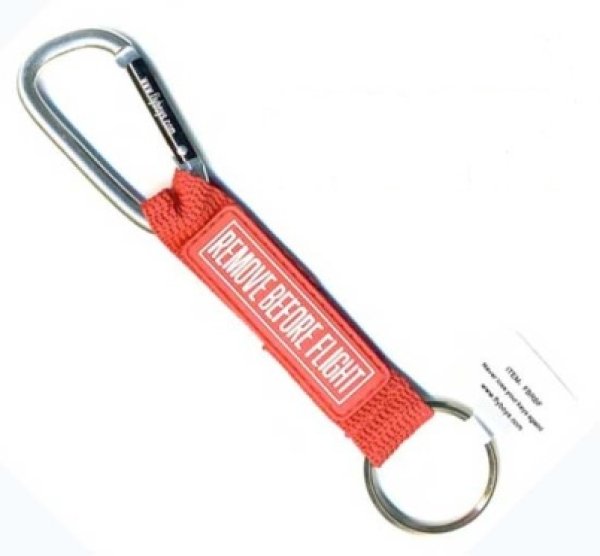 画像1: REMOVE BEFORE FLIGHT KEY CHAIN WITH CARABINER (1)