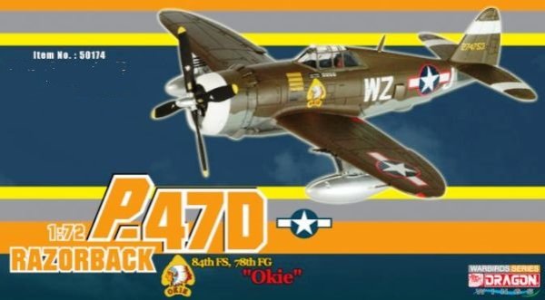 画像1: DRAGON WARBIRDS SERIES 1/72 P-47D RAZORBACK 84th FS, 78th FG "Okie" #274753 (1)