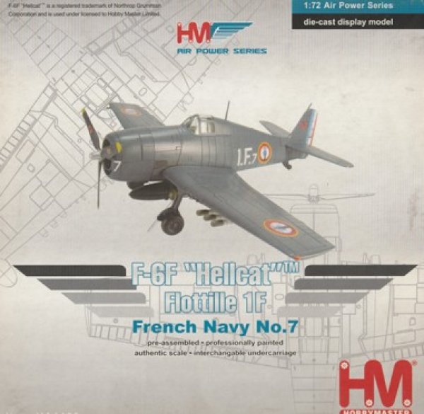 画像1: HOBBY MASTER 1/72 F-6F　”Hellcat”TM　Flottille １F　French Navy NO.7 (1)