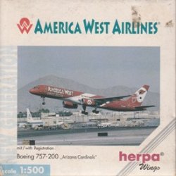 画像1: herpa wings 1/500 B757-200 AMERICA WEST AIRLINES "Arizona Cardinals" [N908AW]