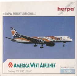 画像1: herpa wings 1/500 B757-200 AMERICA WEST AIRLINES "Ohio" [N905AW]