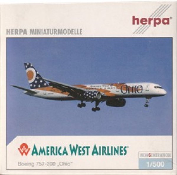 画像1: herpa wings 1/500 B757-200 AMERICA WEST AIRLINES "Ohio" [N905AW] (1)