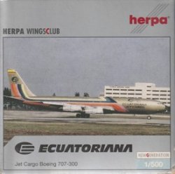 画像1: herpa wings 1/500 B707-300C Ecuatoriana Jet Cargo [HC-BGP]