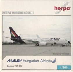画像1: herpa wings 1/500 B737-800 MALEV Hungarian Airlines [HA-LOK]