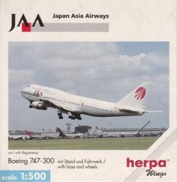 画像1: herpa wings 1/500 B747-300 Japan Asia Airways　[JA8189]