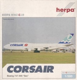 画像1: herpa wings 1/500 B747-300 コルスエア "ＳＥＸ" [F-GSEX]