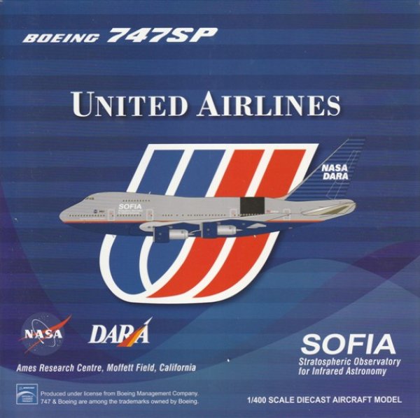 画像1: JC WINGS 1/400　 SOFIA NASA / 成層圏赤外線天文台 B747SP  DARA United Airlines Livery (1)