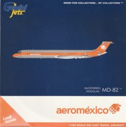 画像1: GEMINI JETS製　1/400　  Aeromexico / アエロメヒコ polished w/ orange cheatline MD-82 N1003X
