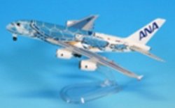 画像2: 全日空商事　1/500　ANA A380 JA381A FLYING HONU ANAブルー (WiFiレドーム・ギア付) 