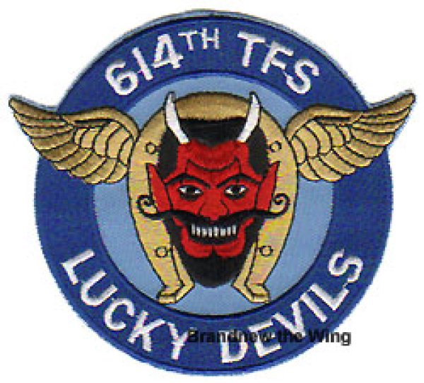 画像1: 米空軍 614TFS"lucky Devils"スコードロンパッチ (1)