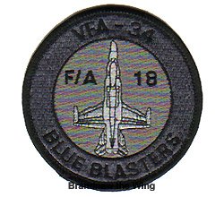 画像1: VFA-34 "Blue Blasters" 肩丸パッチ(グレー)