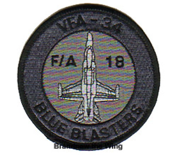 画像1: VFA-34 "Blue Blasters" 肩丸パッチ(グレー) (1)