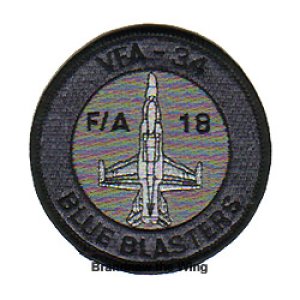 画像: VFA-34 "Blue Blasters" 肩丸パッチ(グレー)