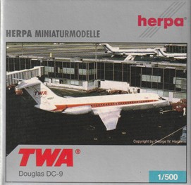 画像1: herpa wings 1/500 DC-9 TWA [N1051T]
