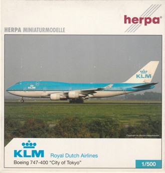 画像1: herpa wings 1/500 B747-400 KLM Royal Dutch Airlines "City of Tokyo" [PH-BFT]